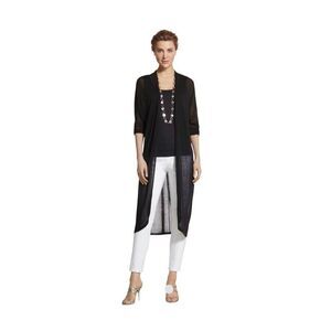 Chico's Size S/M Cherie Cocoon Cardigan Sweater Black Topper Lightweight